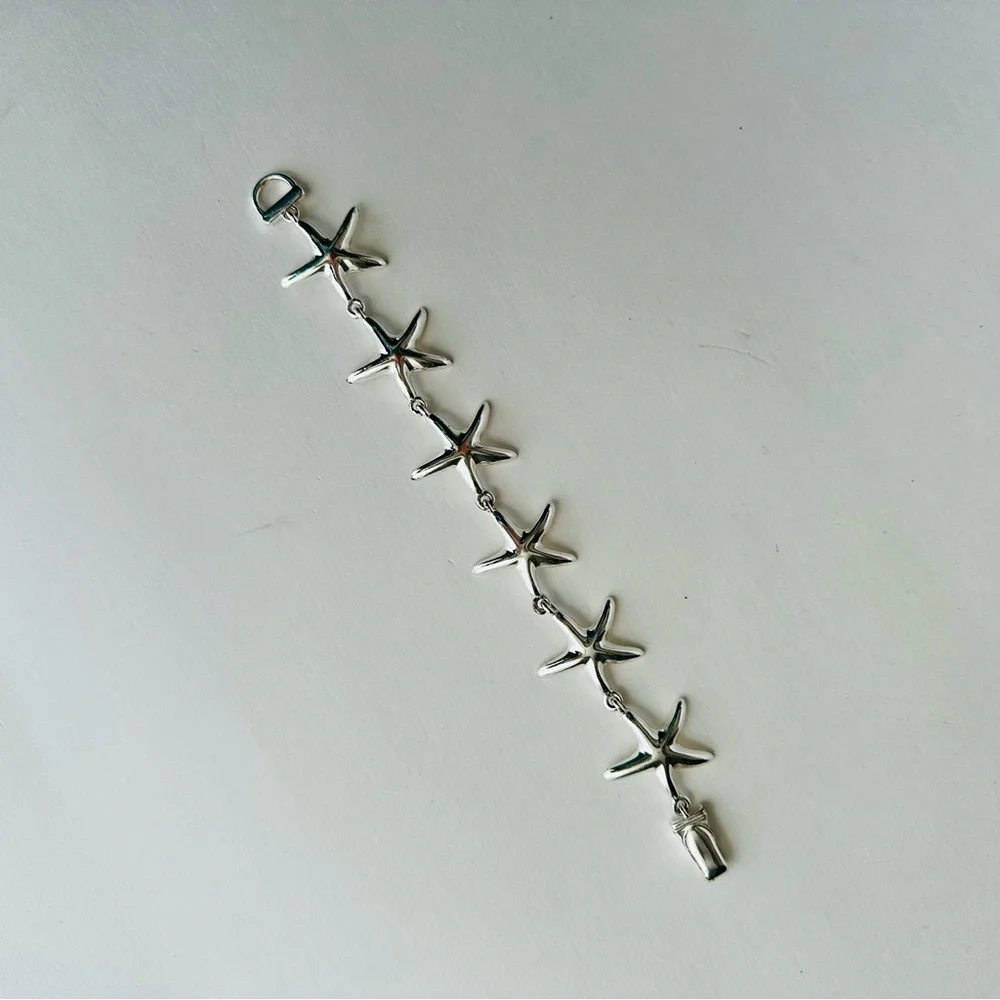 Starfish Ocean Silver-Tone Bracelet w Magnetic Clasp